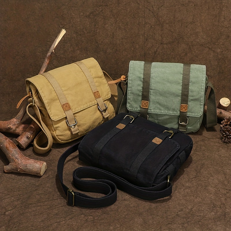 Vintage Canvas Messenger Bag Casual Shoulder Bag For Men Women