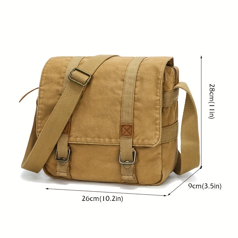 Vintage Canvas Messenger Bag Casual Shoulder Bag For Men Women