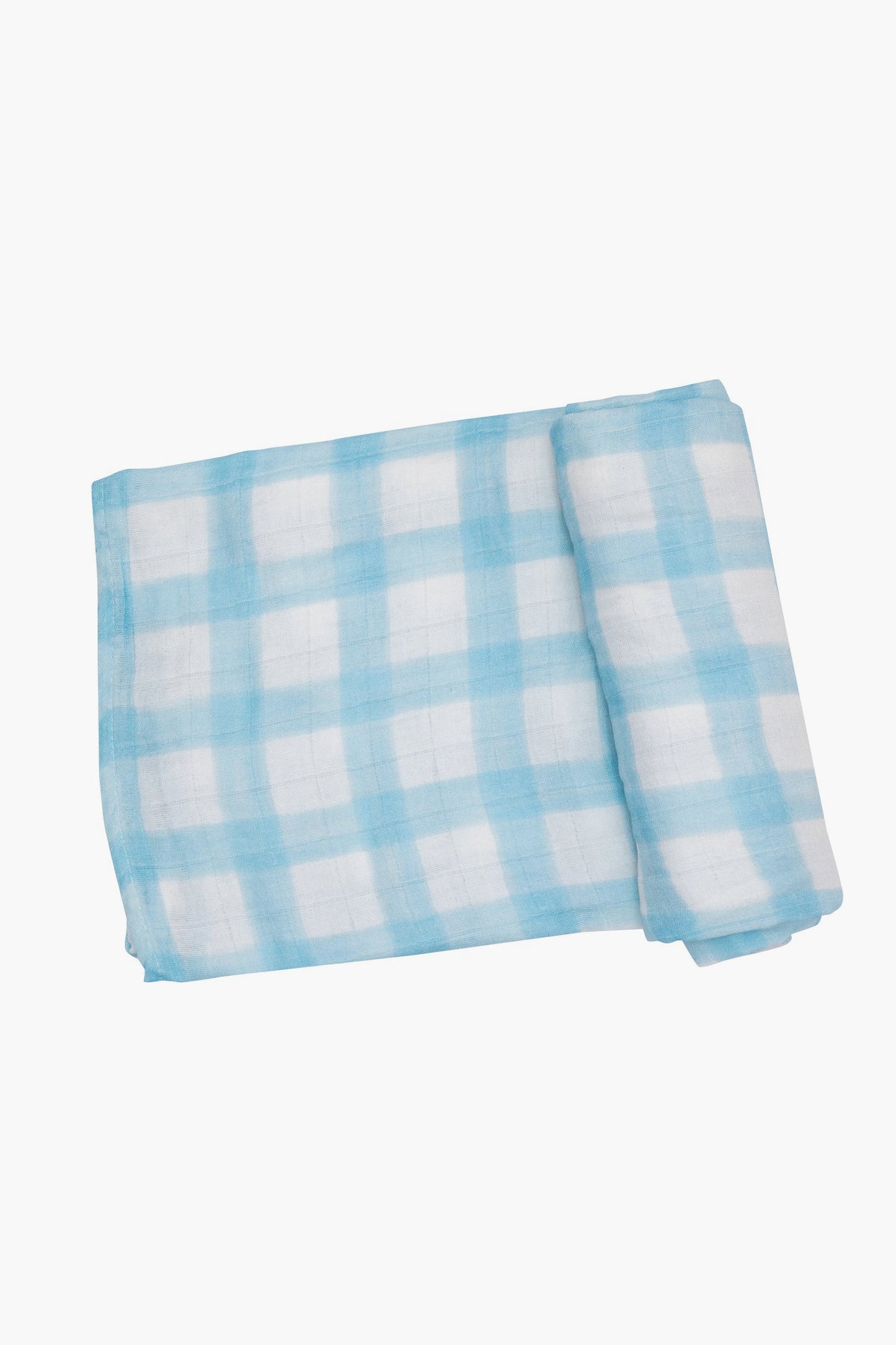 Blue Painted Gingham Swaddle