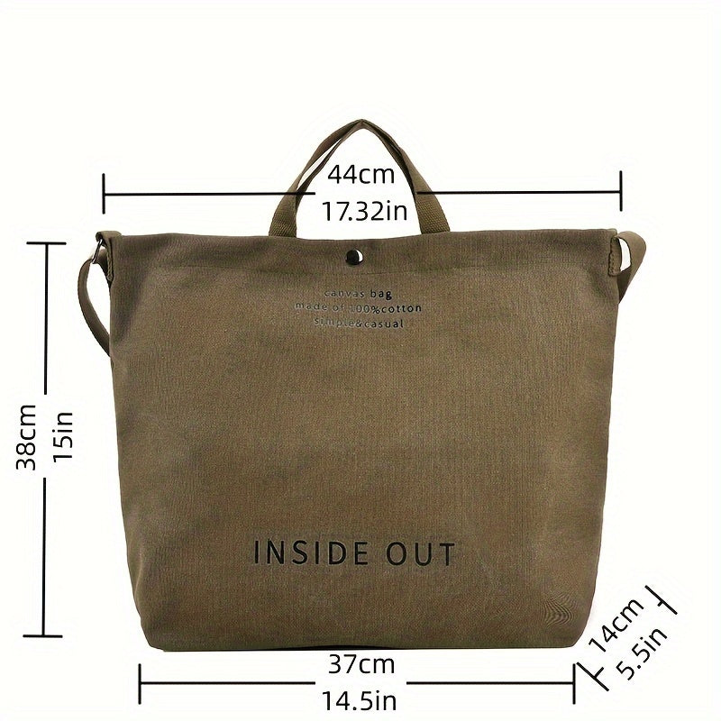 Casual Large-capacity Fashion Shoulder Bag, Alphabet Print Zipper Trendy Handbag With Adjustable Strap