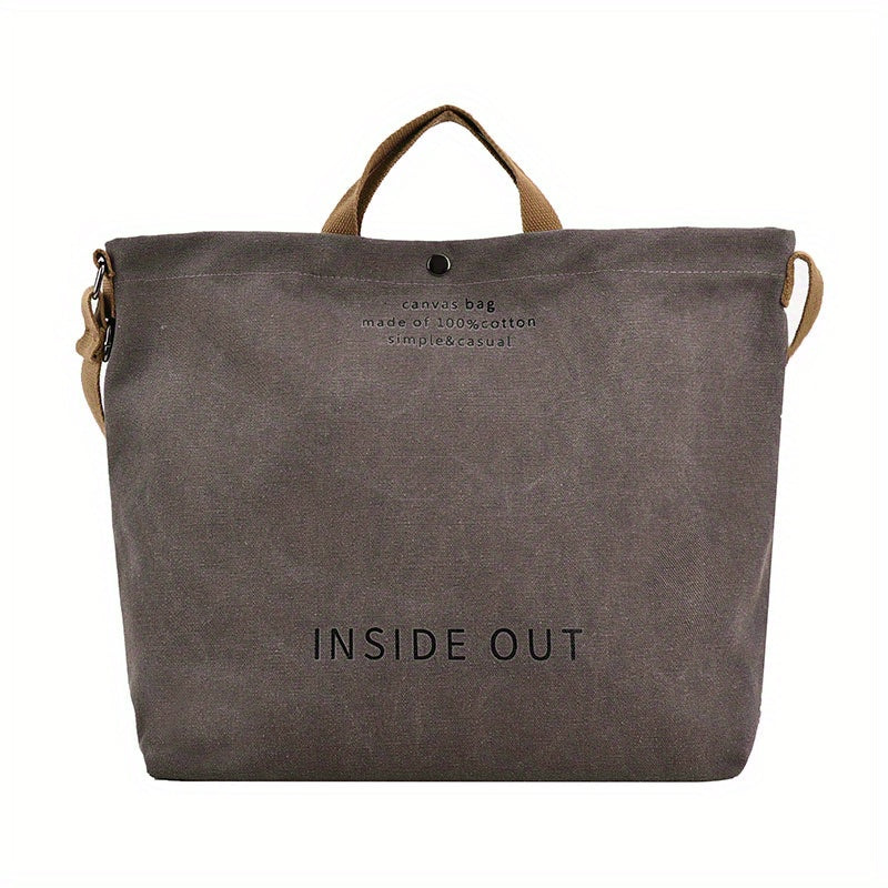 Casual Large-capacity Fashion Shoulder Bag, Alphabet Print Zipper Trendy Handbag With Adjustable Strap
