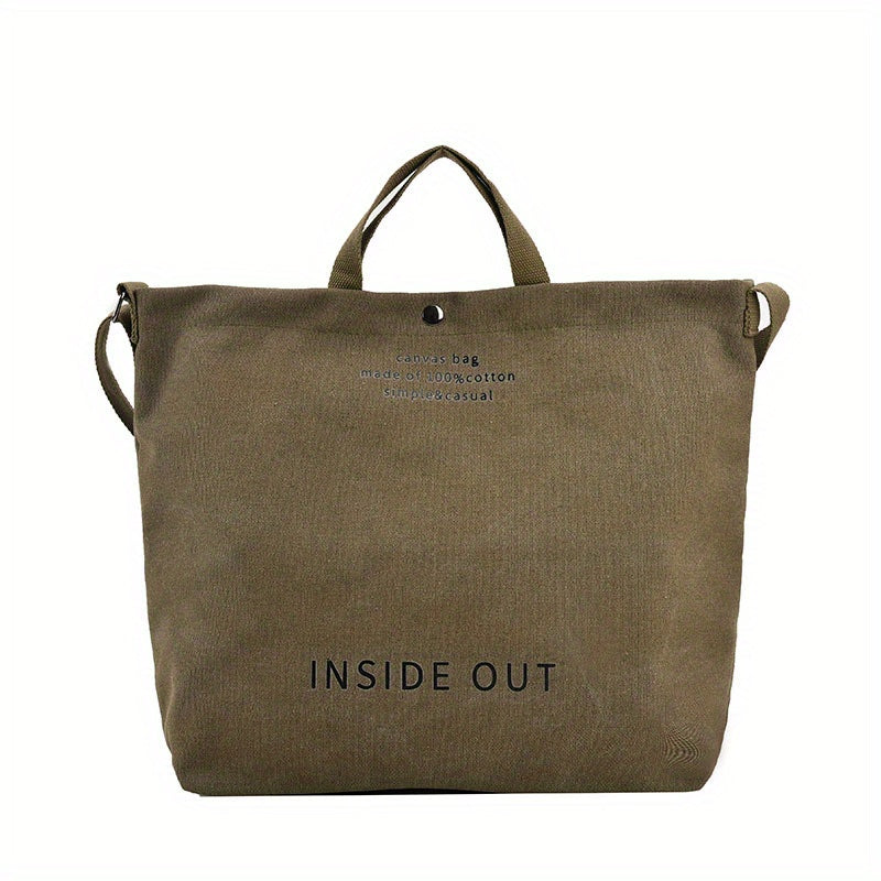 Casual Large-capacity Fashion Shoulder Bag, Alphabet Print Zipper Trendy Handbag With Adjustable Strap